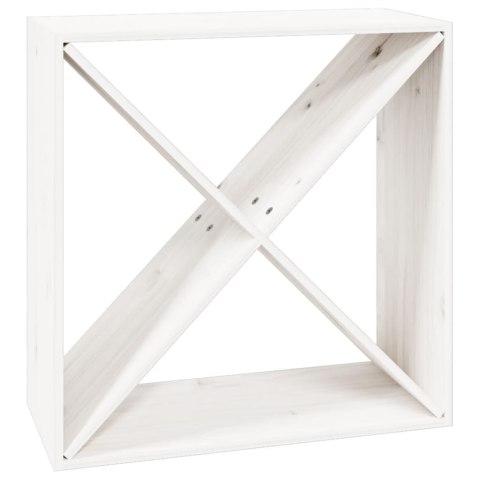 VidaXL Szafka na wino, biały, 62x25x62 cm, lite drewno sosnowe