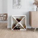 VidaXL Szafka na wino, biały, 62x25x62 cm, lite drewno sosnowe
