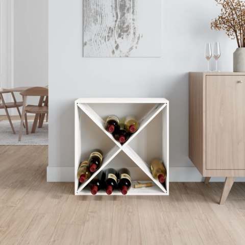 VidaXL Szafka na wino, biały, 62x25x62 cm, lite drewno sosnowe
