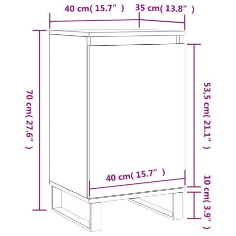 VidaXL Komoda, biała, 40x35x70 cm, materiał drewnopochodny