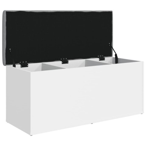VidaXL Ławka ze schowkiem, biała, 102x42x45 cm, drewno konstrukcyjne