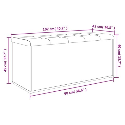 VidaXL Ławka ze schowkiem, biała, 102x42x45 cm, drewno konstrukcyjne