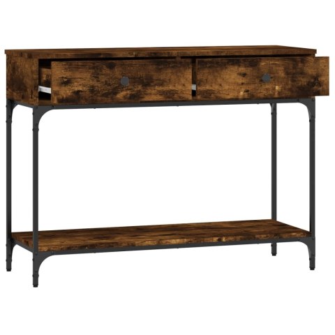 VidaXL Stolik konsolowy, przydymiony dąb, 100x34,5x75 cm
