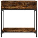 VidaXL Stolik konsolowy, przydymiony dąb, 75x34,5x75 cm