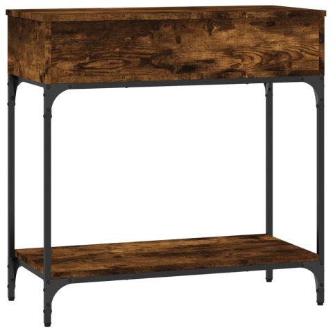 VidaXL Stolik konsolowy, przydymiony dąb, 75x34,5x75 cm