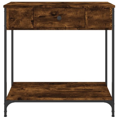 VidaXL Stolik konsolowy, przydymiony dąb, 75x34,5x75 cm
