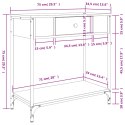VidaXL Stolik konsolowy, przydymiony dąb, 75x34,5x75 cm