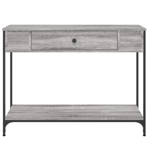 VidaXL Stolik konsolowy, szary dąb sonoma, 100x34,5x75 cm