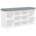 VidaXL Ławka na buty biała 102x32x50 cm Drewno konstrukcyjne