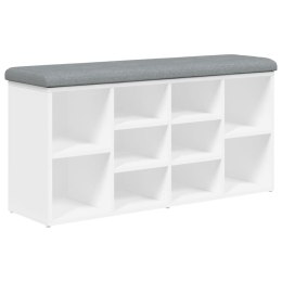 VidaXL Ławka na buty biała 102x32x50 cm Drewno konstrukcyjne