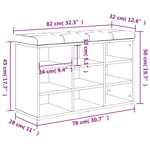 VidaXL Ławka na buty biała 82x32x50 cm Drewno konstrukcyjne