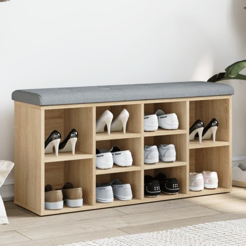 VidaXL Ławka na buty, dąb sonoma, 102x32x50cm, materiał drewnopochodny