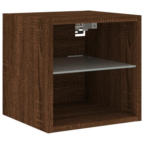 VidaXL Ścienna szafka TV z LED, brązowy dąb, 30x28,5x30 cm