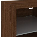 VidaXL Ścienna szafka TV z LED, brązowy dąb, 30x28,5x30 cm