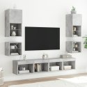VidaXL Ścienna szafka TV z LED, szarość betonu, 30x28,5x30 cm