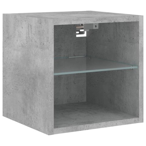 VidaXL Ścienna szafka TV z LED, szarość betonu, 30x28,5x30 cm