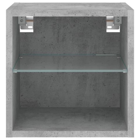 VidaXL Ścienna szafka TV z LED, szarość betonu, 30x28,5x30 cm