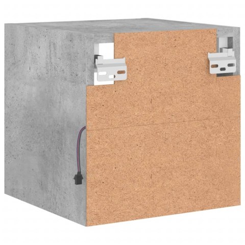 VidaXL Ścienna szafka TV z LED, szarość betonu, 30x28,5x30 cm