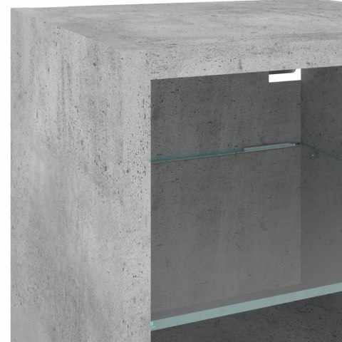 VidaXL Ścienna szafka TV z LED, szarość betonu, 30x28,5x30 cm