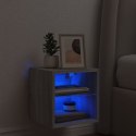 VidaXL Ścienna szafka TV z LED, szary dąb sonoma, 30x28,5x30 cm