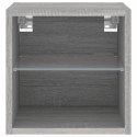 VidaXL Ścienna szafka TV z LED, szary dąb sonoma, 30x28,5x30 cm