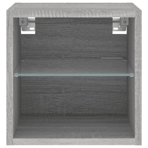 VidaXL Ścienna szafka TV z LED, szary dąb sonoma, 30x28,5x30 cm