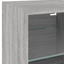 VidaXL Ścienna szafka TV z LED, szary dąb sonoma, 30x28,5x30 cm