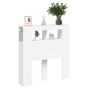VidaXL Wezgłowie łóżka z LED, białe, 100x18,5x103,5 cm