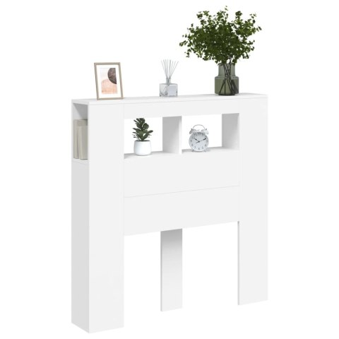 VidaXL Wezgłowie łóżka z LED, białe, 100x18,5x103,5 cm