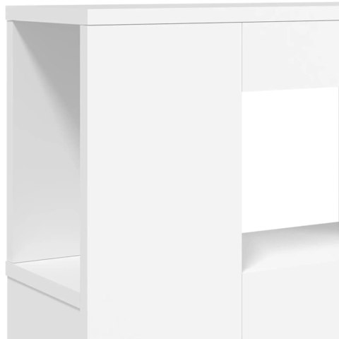 VidaXL Wezgłowie łóżka z LED, białe, 120x18,5x103,5 cm