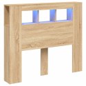 VidaXL Wezgłowie łóżka z LED, dąb sonoma, 120x18,5x103,5 cm