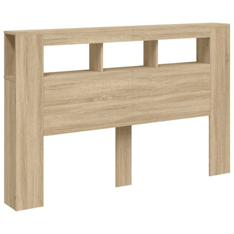 VidaXL Wezgłowie łóżka z LED, dąb sonoma, 160x18,5x103,5 cm