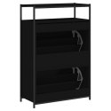 VidaXL Szafka na buty, czarna, 75x34x112 cm, materiał drewnopochodny