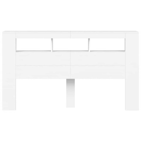 VidaXL Wezgłowie łóżka z LED, białe, 180x18,5x103,5 cm