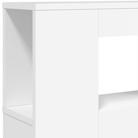 VidaXL Wezgłowie łóżka z LED, białe, 180x18,5x103,5 cm