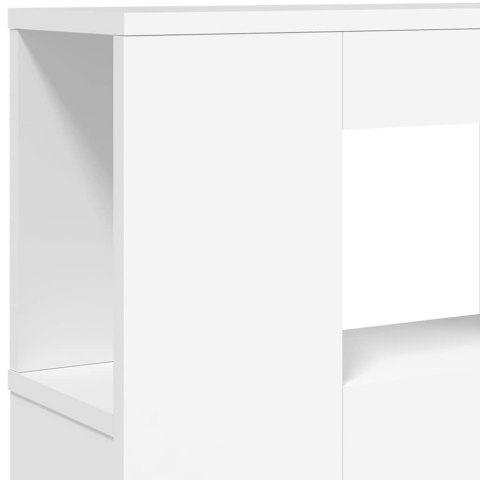 VidaXL Wezgłowie łóżka z LED, białe, 200x18,5x103,5 cm