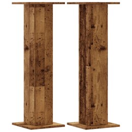 VidaXL Podstawki pod głośniki, 2 szt., stare drewno, 30x30x95 cm