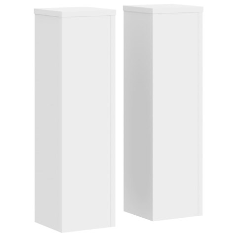 VidaXL Podstawki pod doniczki, 2 szt., białe, 17x17x60 cm