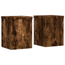 VidaXL Podstawki pod doniczki, 2 szt., przydymiony dąb, 15x15x20 cm