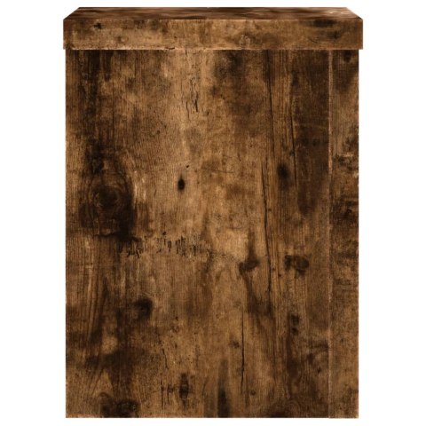 VidaXL Podstawki pod doniczki, 2 szt., przydymiony dąb, 15x15x20 cm