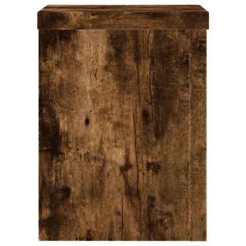 VidaXL Podstawki pod doniczki, 2 szt., przydymiony dąb, 15x15x20 cm