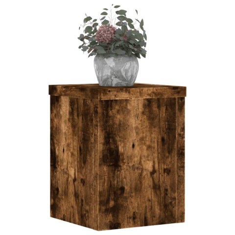 VidaXL Podstawki pod doniczki, 2 szt., przydymiony dąb, 15x15x20 cm