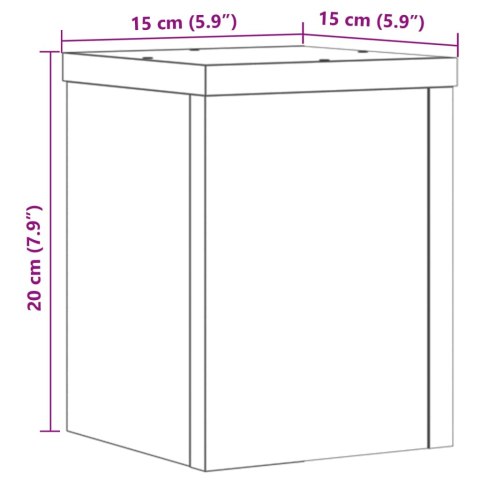 VidaXL Podstawki pod doniczki, 2 szt., przydymiony dąb, 15x15x20 cm