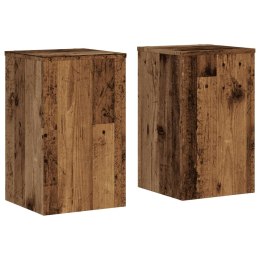 VidaXL Podstawki pod doniczki, 2 szt., stare drewno, 30x30x50 cm