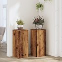 VidaXL Podstawki pod doniczki, 2 szt., stare drewno, 30x30x70 cm