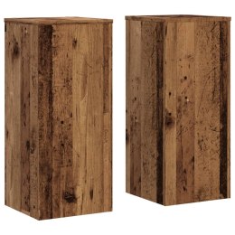 VidaXL Podstawki pod doniczki, 2 szt., stare drewno, 30x30x70 cm