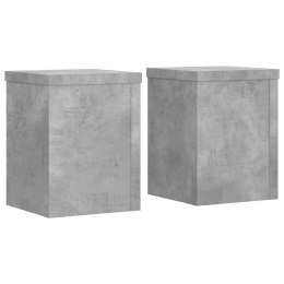 VidaXL Podstawki pod doniczki, 2 szt., szarość betonu, 15x15x20 cm