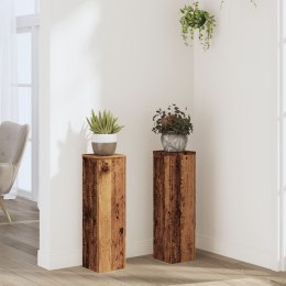VidaXL Stojaki na rośliny, 2 szt., stare drewno, 17x17x60 cm
