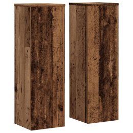 VidaXL Stojaki na rośliny, 2 szt., stare drewno, 25x25x80 cm