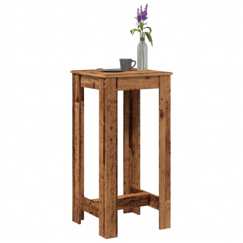 VidaXL Stolik barowy, stare drewno, 51x50x103,5cm